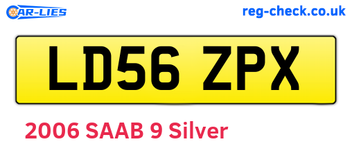 LD56ZPX are the vehicle registration plates.