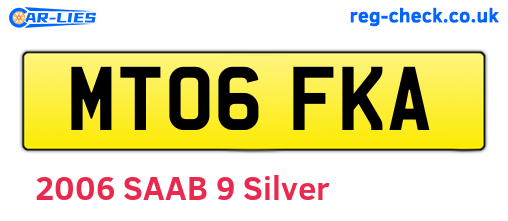 MT06FKA are the vehicle registration plates.