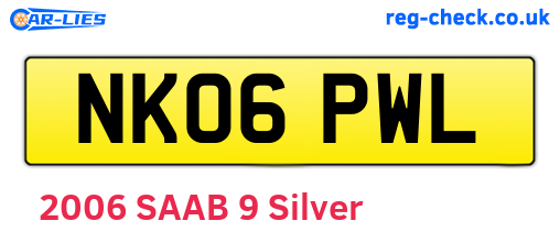 NK06PWL are the vehicle registration plates.