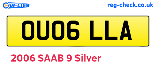 OU06LLA are the vehicle registration plates.