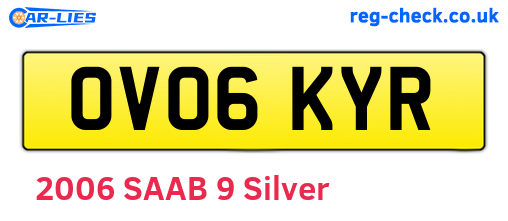 OV06KYR are the vehicle registration plates.