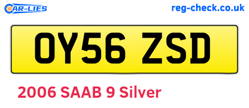 OY56ZSD are the vehicle registration plates.
