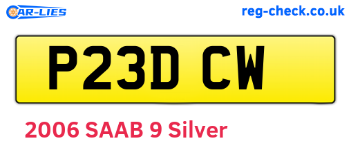 P23DCW are the vehicle registration plates.