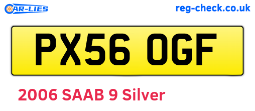PX56OGF are the vehicle registration plates.