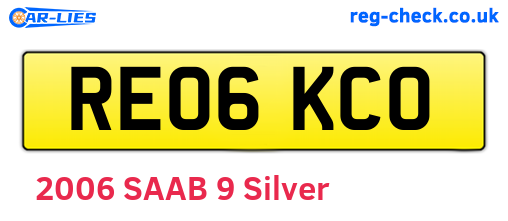 RE06KCO are the vehicle registration plates.