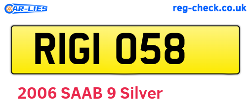 RIG1058 are the vehicle registration plates.