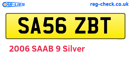 SA56ZBT are the vehicle registration plates.