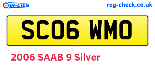 SC06WMO are the vehicle registration plates.