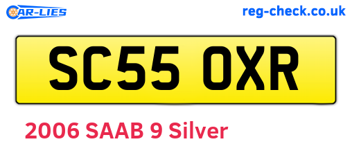 SC55OXR are the vehicle registration plates.