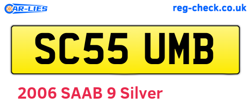 SC55UMB are the vehicle registration plates.
