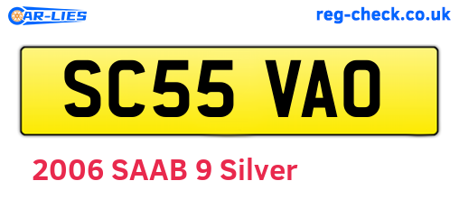 SC55VAO are the vehicle registration plates.