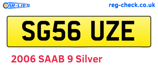 SG56UZE are the vehicle registration plates.