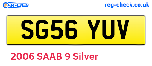 SG56YUV are the vehicle registration plates.