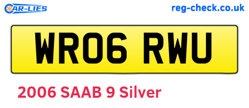 WR06RWU are the vehicle registration plates.