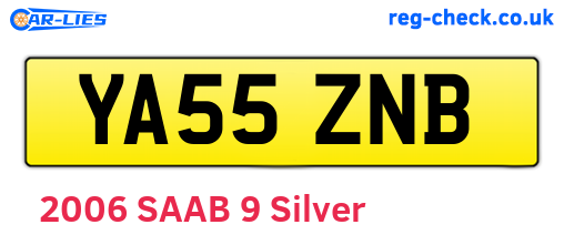 YA55ZNB are the vehicle registration plates.