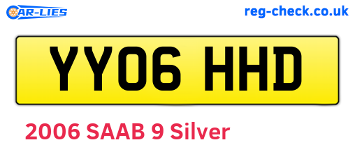YY06HHD are the vehicle registration plates.