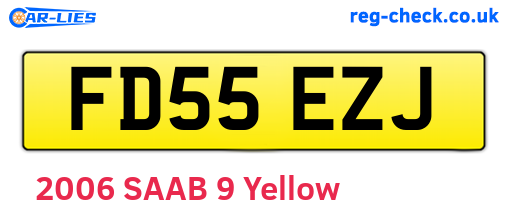 FD55EZJ are the vehicle registration plates.