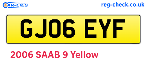 GJ06EYF are the vehicle registration plates.