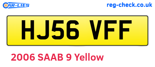 HJ56VFF are the vehicle registration plates.
