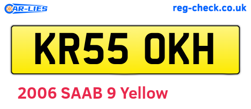 KR55OKH are the vehicle registration plates.