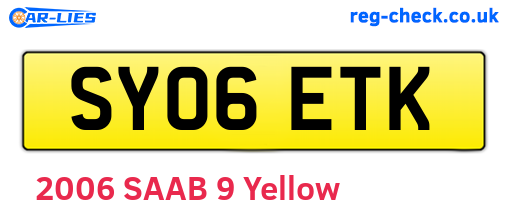 SY06ETK are the vehicle registration plates.