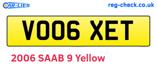 VO06XET are the vehicle registration plates.