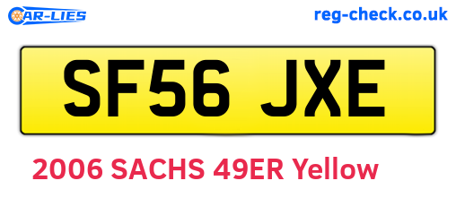 SF56JXE are the vehicle registration plates.