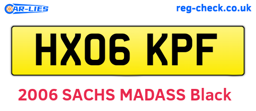 HX06KPF are the vehicle registration plates.