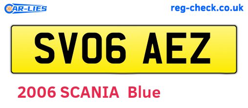 SV06AEZ are the vehicle registration plates.
