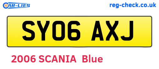 SY06AXJ are the vehicle registration plates.