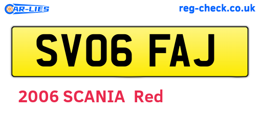 SV06FAJ are the vehicle registration plates.