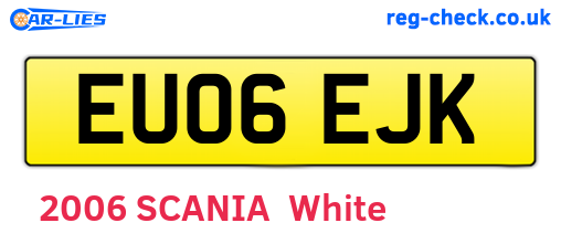 EU06EJK are the vehicle registration plates.