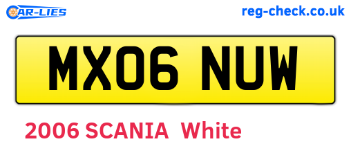 MX06NUW are the vehicle registration plates.