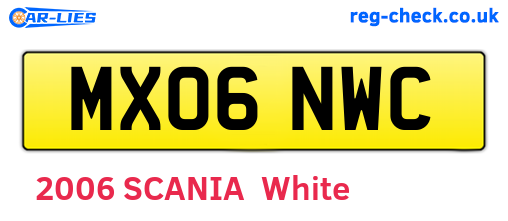 MX06NWC are the vehicle registration plates.