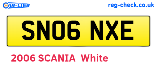 SN06NXE are the vehicle registration plates.