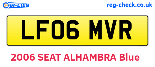 LF06MVR are the vehicle registration plates.