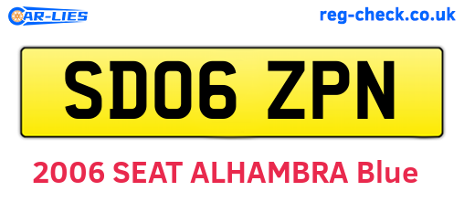 SD06ZPN are the vehicle registration plates.