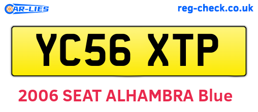 YC56XTP are the vehicle registration plates.