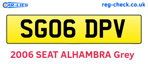 SG06DPV are the vehicle registration plates.