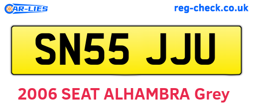 SN55JJU are the vehicle registration plates.