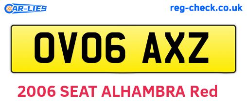 OV06AXZ are the vehicle registration plates.