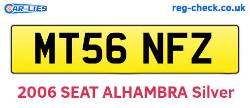 MT56NFZ are the vehicle registration plates.