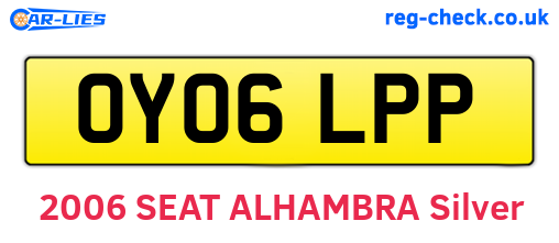 OY06LPP are the vehicle registration plates.