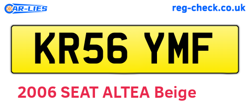 KR56YMF are the vehicle registration plates.