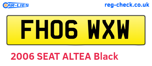 FH06WXW are the vehicle registration plates.