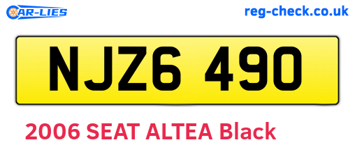 NJZ6490 are the vehicle registration plates.