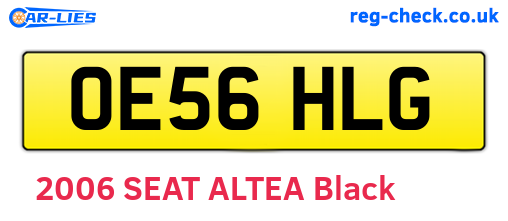 OE56HLG are the vehicle registration plates.