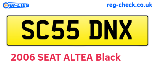 SC55DNX are the vehicle registration plates.