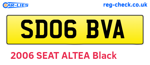 SD06BVA are the vehicle registration plates.