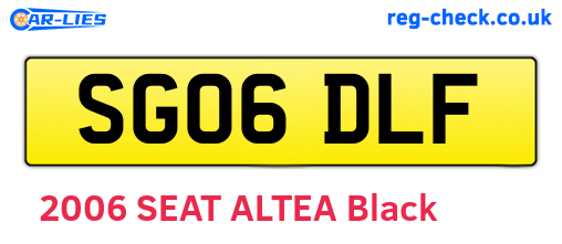 SG06DLF are the vehicle registration plates.